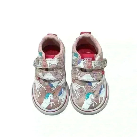 Vans Doheny Girls Unicorn Stars Pink Skater Skate Sneakers Baby Toddler Size 2 - Picture 1 of 4
